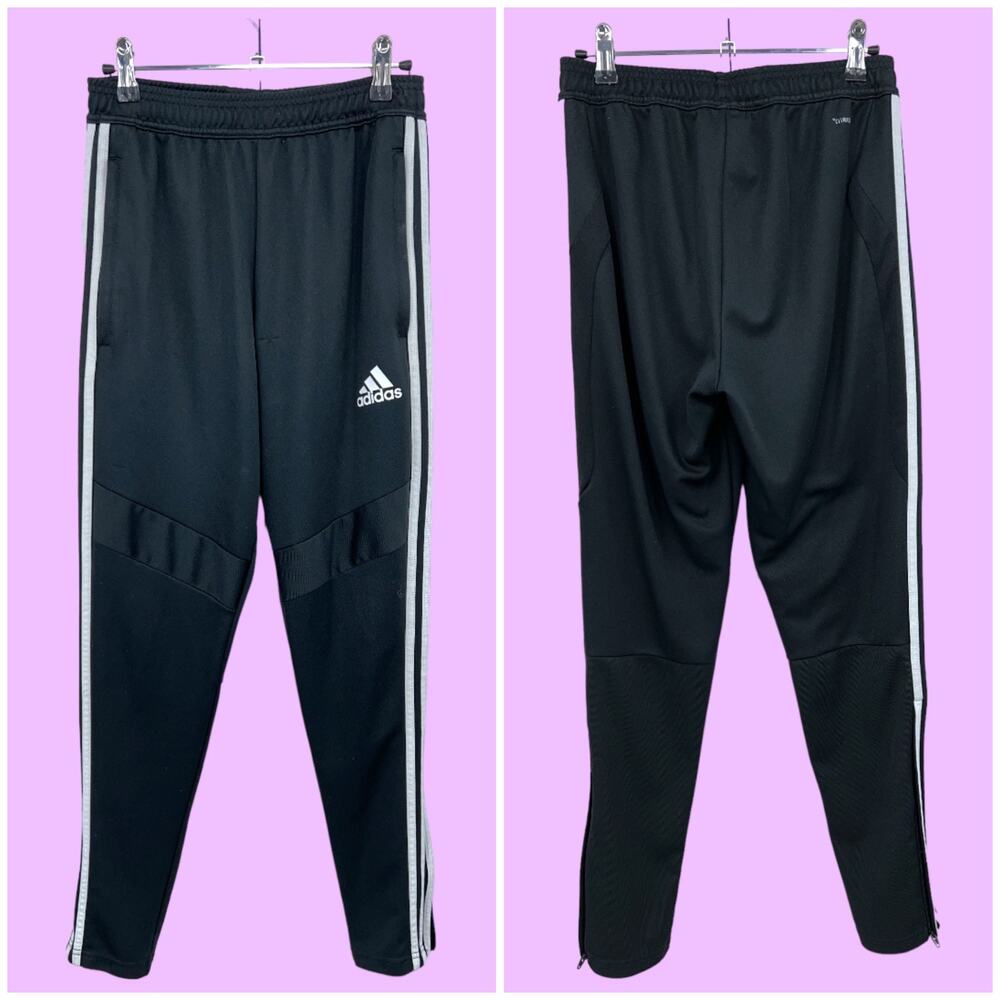 Adidas Women's Small Black Climacool Track Pants Joggers Zip Pockets Ankle Zip